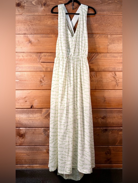 a new day Dresses & Skirts - a new day White Maxi Dress with Light Green Fish Print 🩷